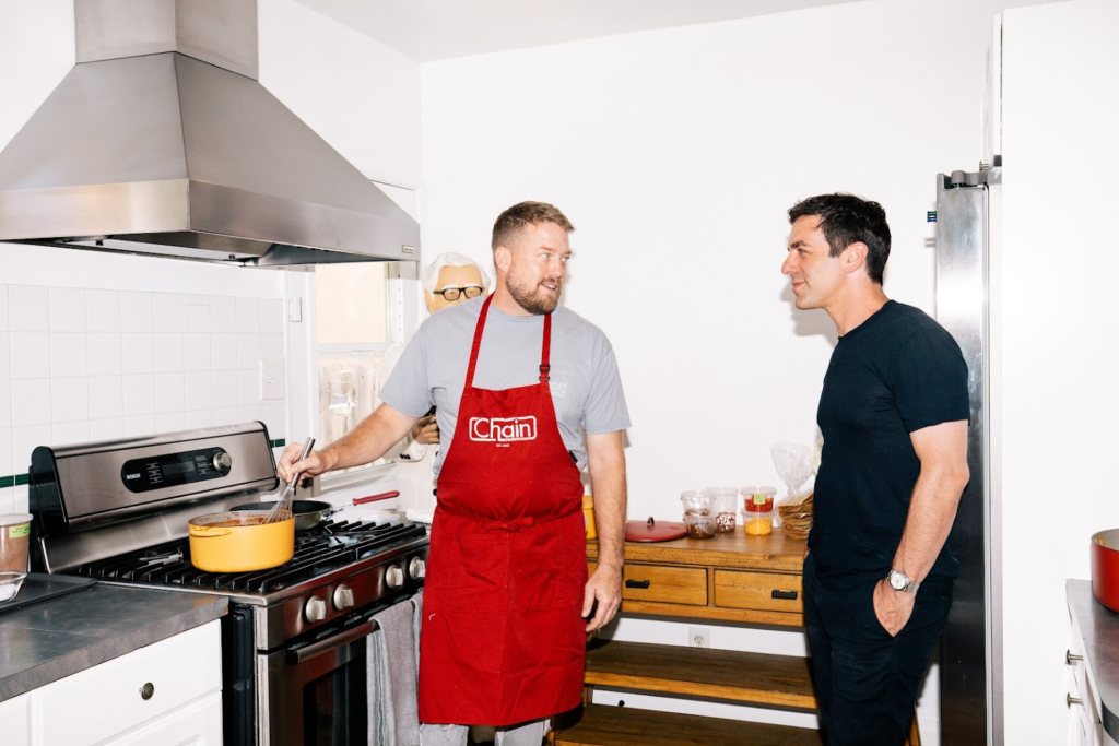 Chef Tim Hollingsworth and BJ Novak at Chain